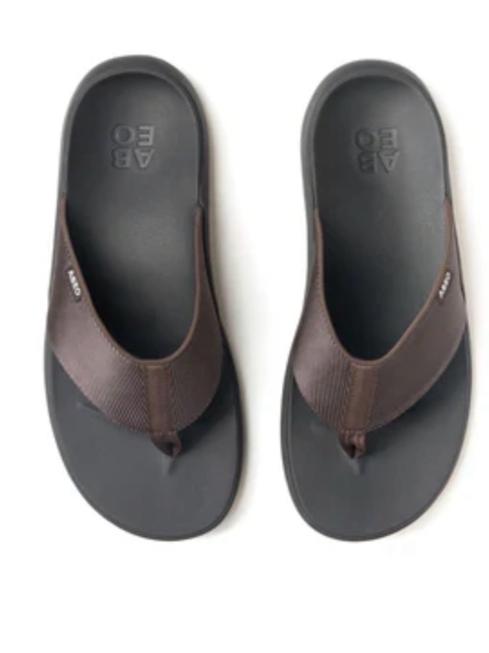 Abeo Brown and Black Men’s Flip Flop Sandals - Cushioned Toe-Post Slide 9